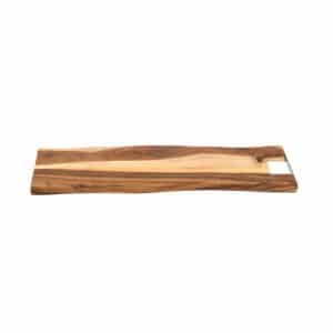 Rose Wood plank Serveerplank Met Metalen Handvat Recht 49 Cm RS1049