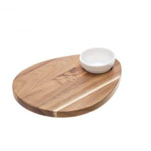Houten Tray met bowl Acacia-bamboe plank met melamine bowl HIP tafelen