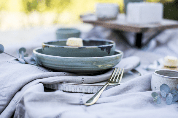 Bowl zacht groen, keramiek hand made, chefs tableware servies voor chefs