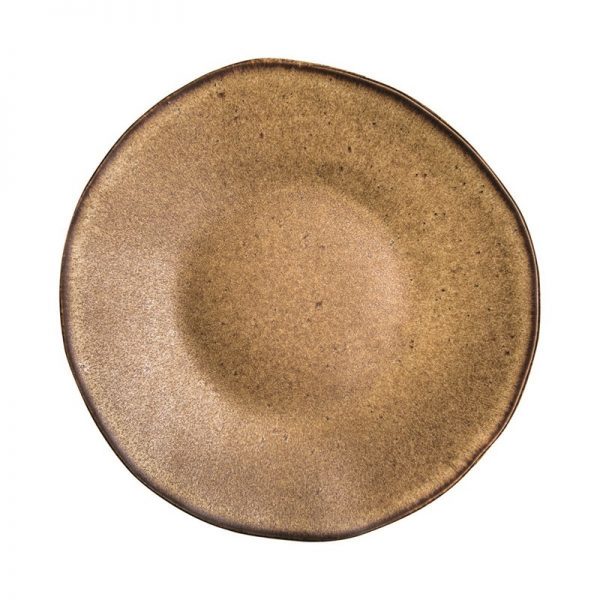 brown bord 21 cm, rond bruin bord, retro servies