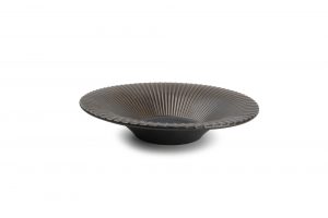 Diep Bord 26xH5,5cm Gestreept Silver Brass 604807 2