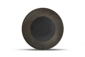 Plat bord 27,5cm gestreept silver Brass