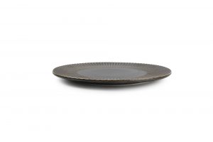 Plat bord 27,5cm gestreept silver Brass