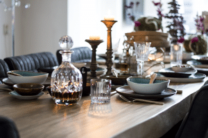 Serviesgoed, gedekte tfel, styling table, blauw-bruin, Hip tafelen to go