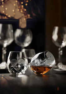 Alkemist tumbler bol, kristalglaswerk, geslepen glas, cocktail glas