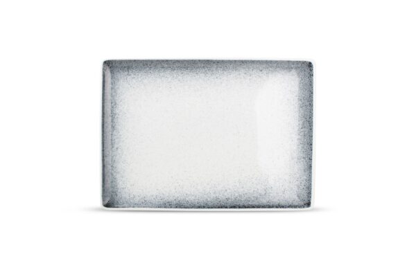 Plat bord 28x20cm black speckled Dusk, servies, schaal, bord, porselein, F2D
