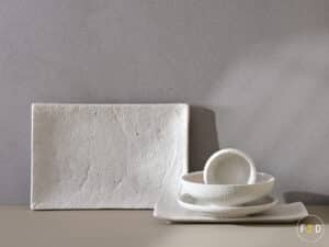 SERVEERSCHAAL 31X21XH3CM CHALK WHITE CALCA