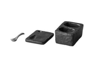 Peper en zout set zw. incl mini lepel
