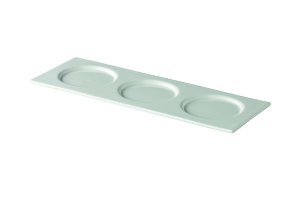 Q Fine China presentatiebord met 3 spiegels 38,5 x 14 cm