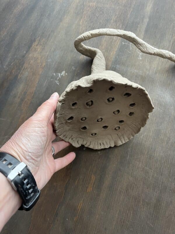 Workshop zaaddozen maken van klei, Poppy deed, lotus pod, keramiek