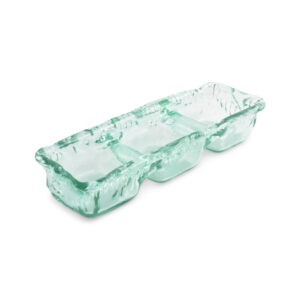 Serveerschaal 32x10xH5,5cm 3 delen green Ecovitra