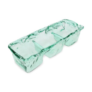 Serveerschaal 39x14xH9,5cm 3 delen green Ecovitra