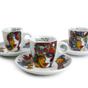 Mokkakop 6,5cl + schotel Josien Broeren - set/6