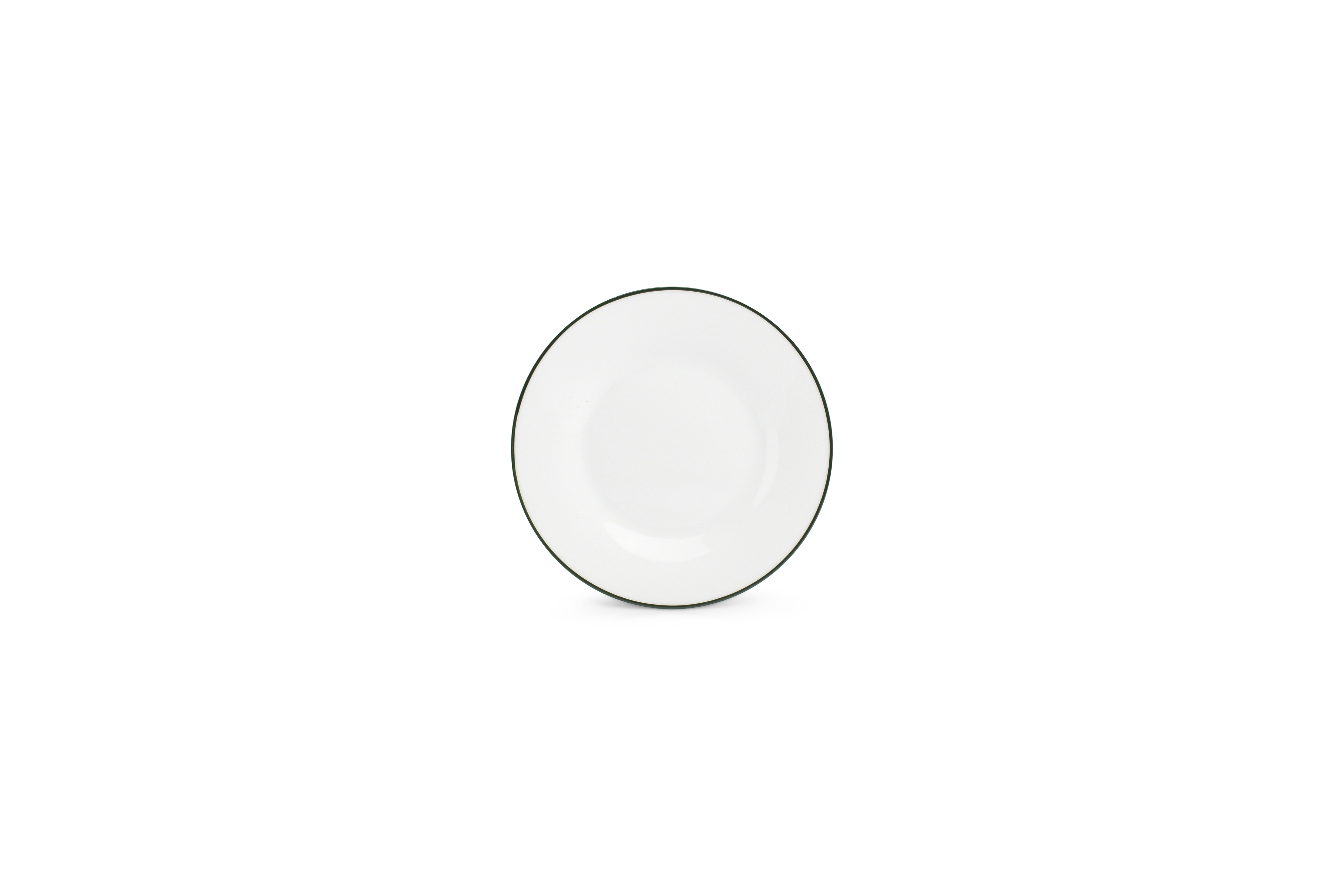 Plat bord 15cm green rim Basic White