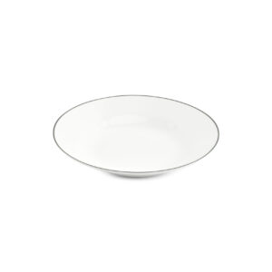 Diep bord 23xH4cm green rim Basic White