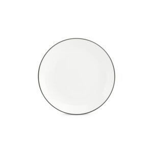 Plat bord 20,5cm coupe green rim Basic White