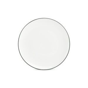 Plat bord 24cm coupe green rim Basic White