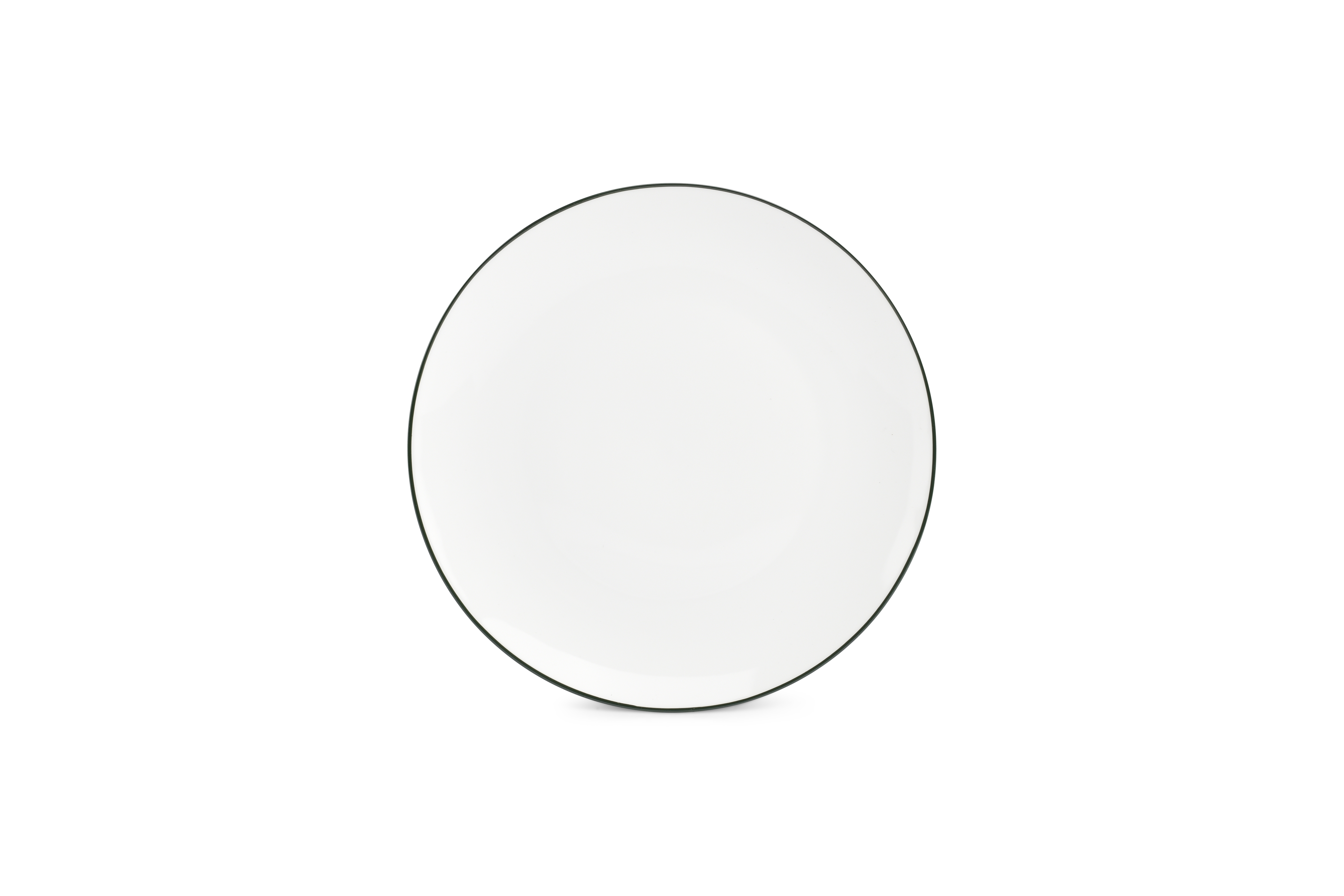 Plat bord 24cm coupe green rim Basic White
