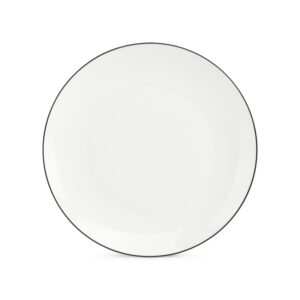 Plat bord 26,5cm coupe green rim Basic White