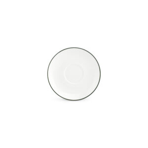 Schotel 14,5cm green rim Basic White