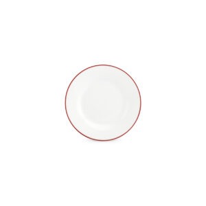 Plat bord 15cm burgundy rim Basic White