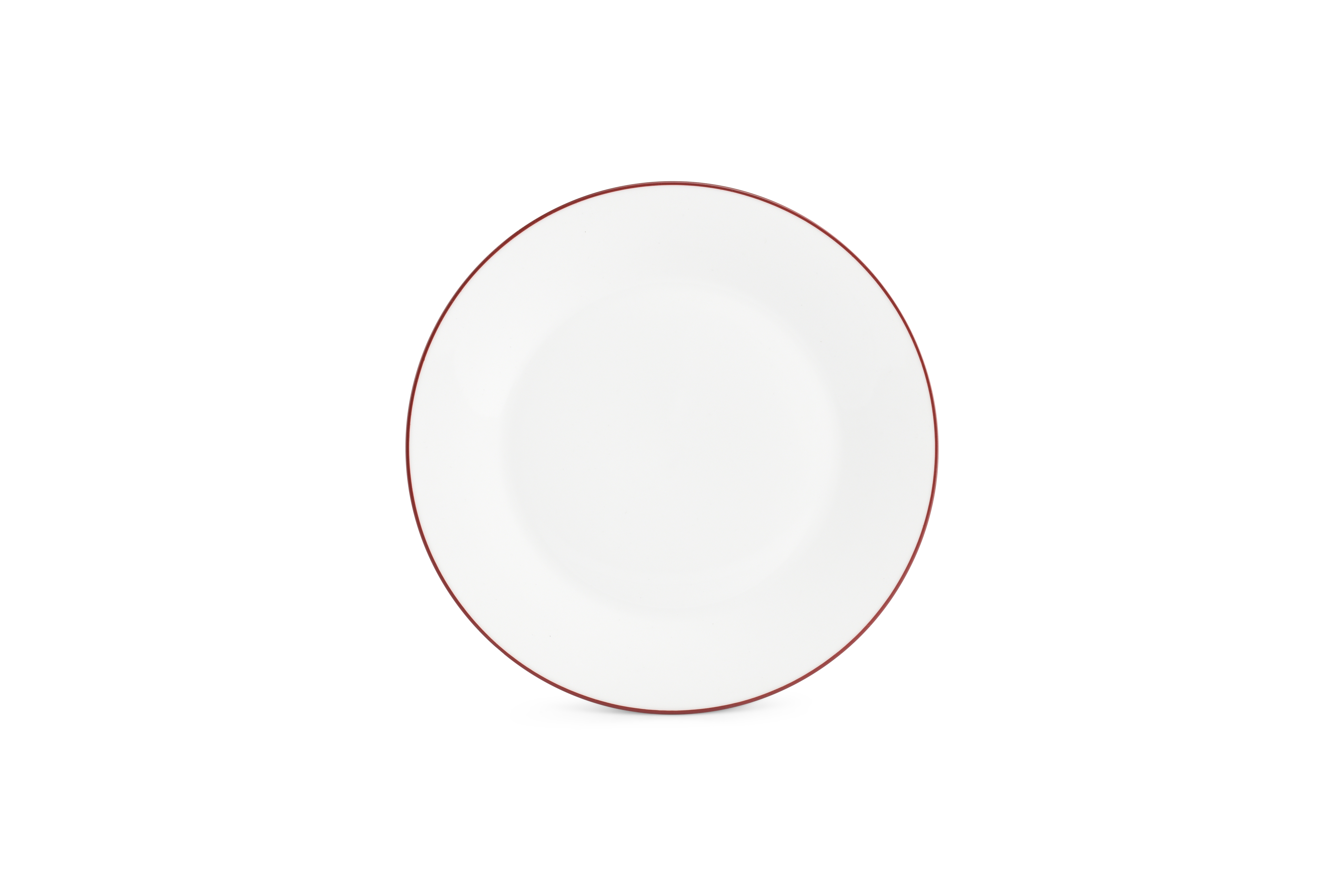 Plat bord 24cm burgundy rim Basic White