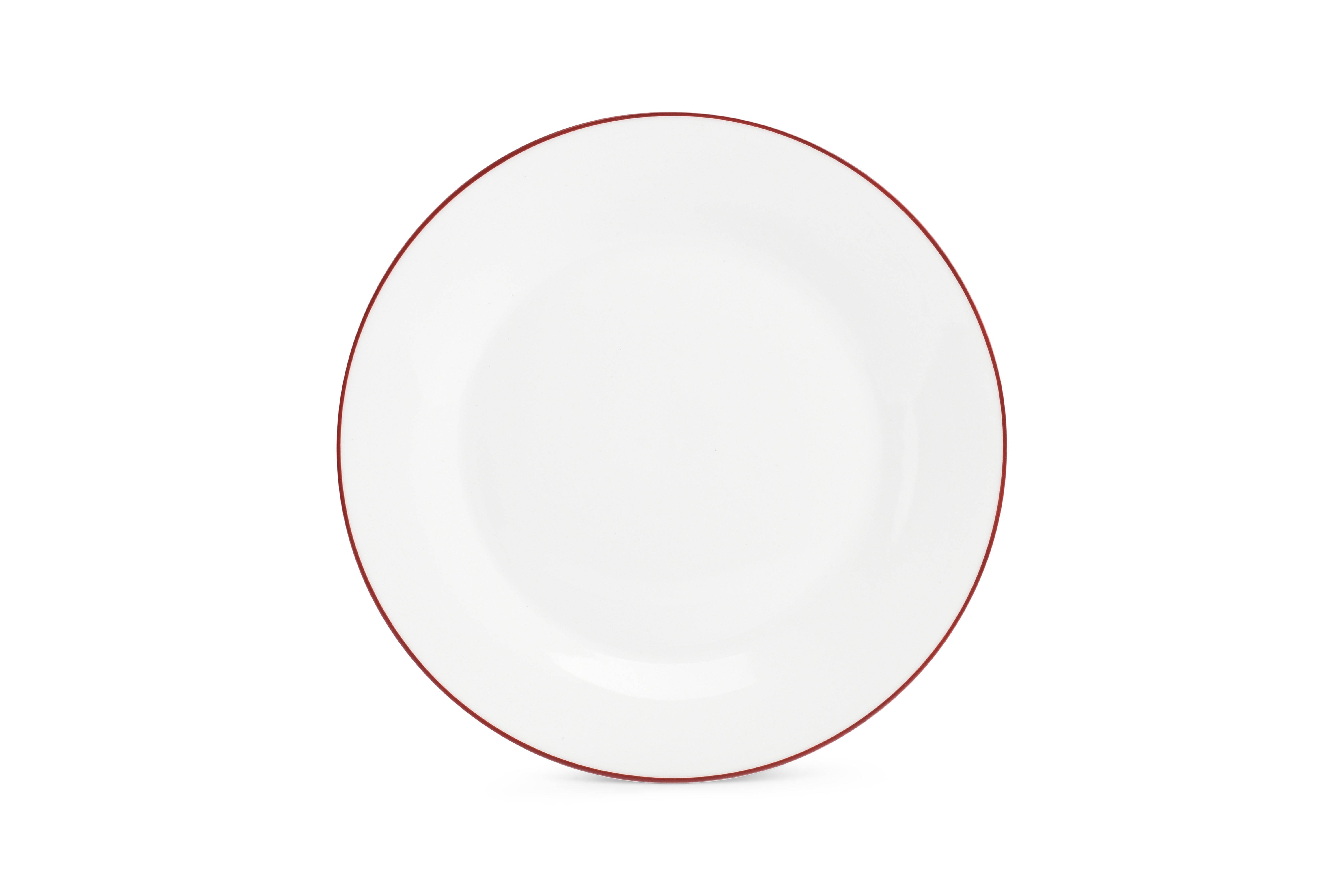 Plat bord 27cm burgundy rim Basic White
