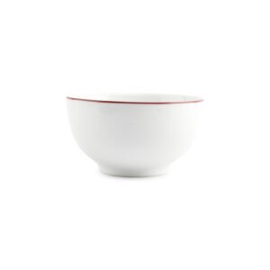 Kom 14xH8cm burgundy rim Basic White
