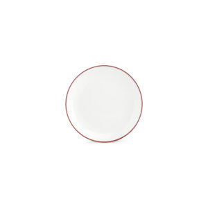 Plat bord 15cm coupe burgundy rim Basic White