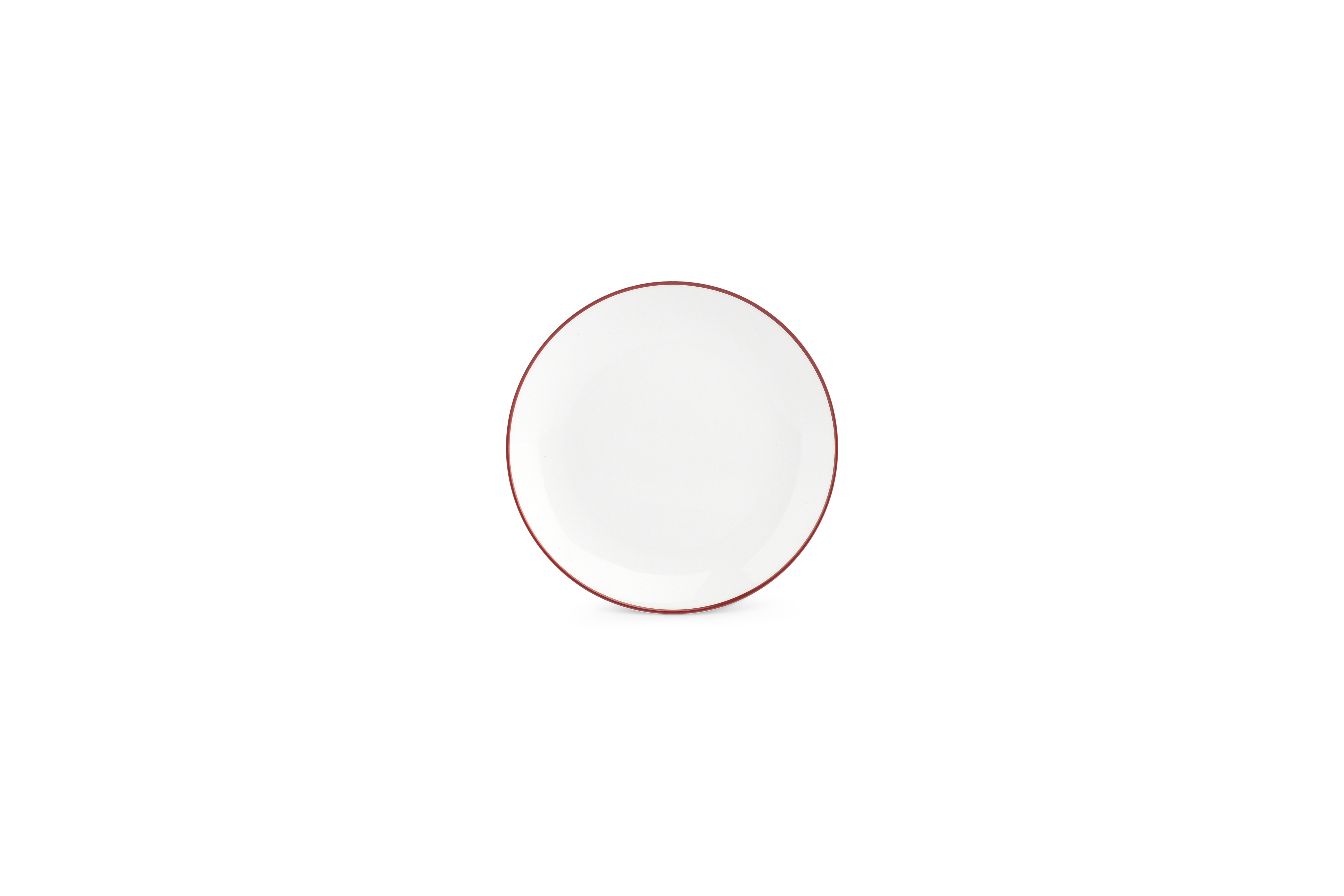 Plat bord 15cm coupe burgundy rim Basic White