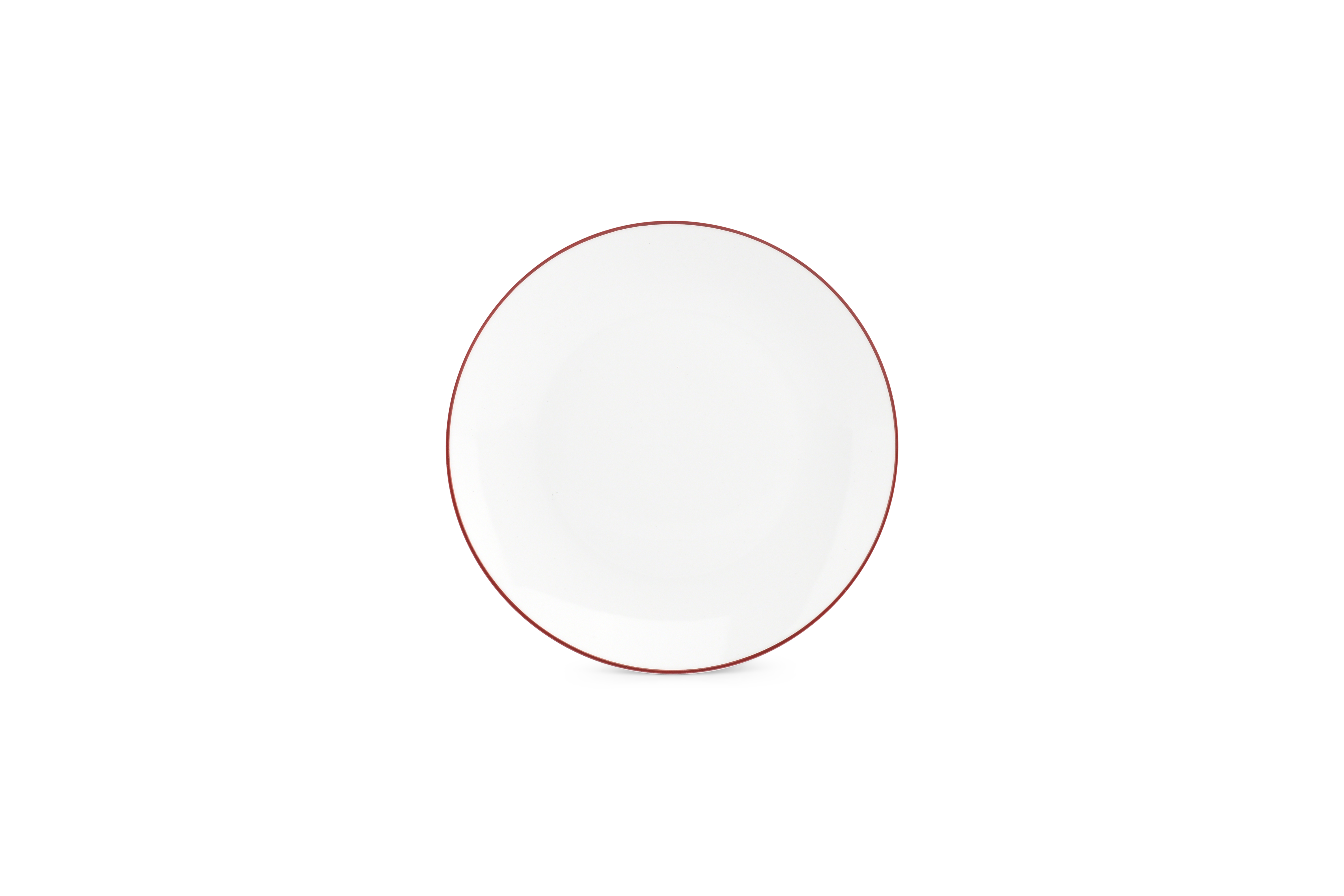 Plat bord 20,5cm coupe burgundy rim Basic White
