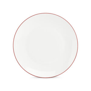 Plat bord 26,5cm coupe burgundy rim Basic White