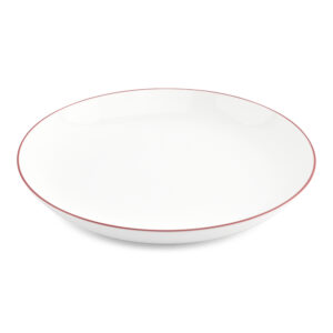 Kom 27xH4cm coupe burgundy rim Basic White